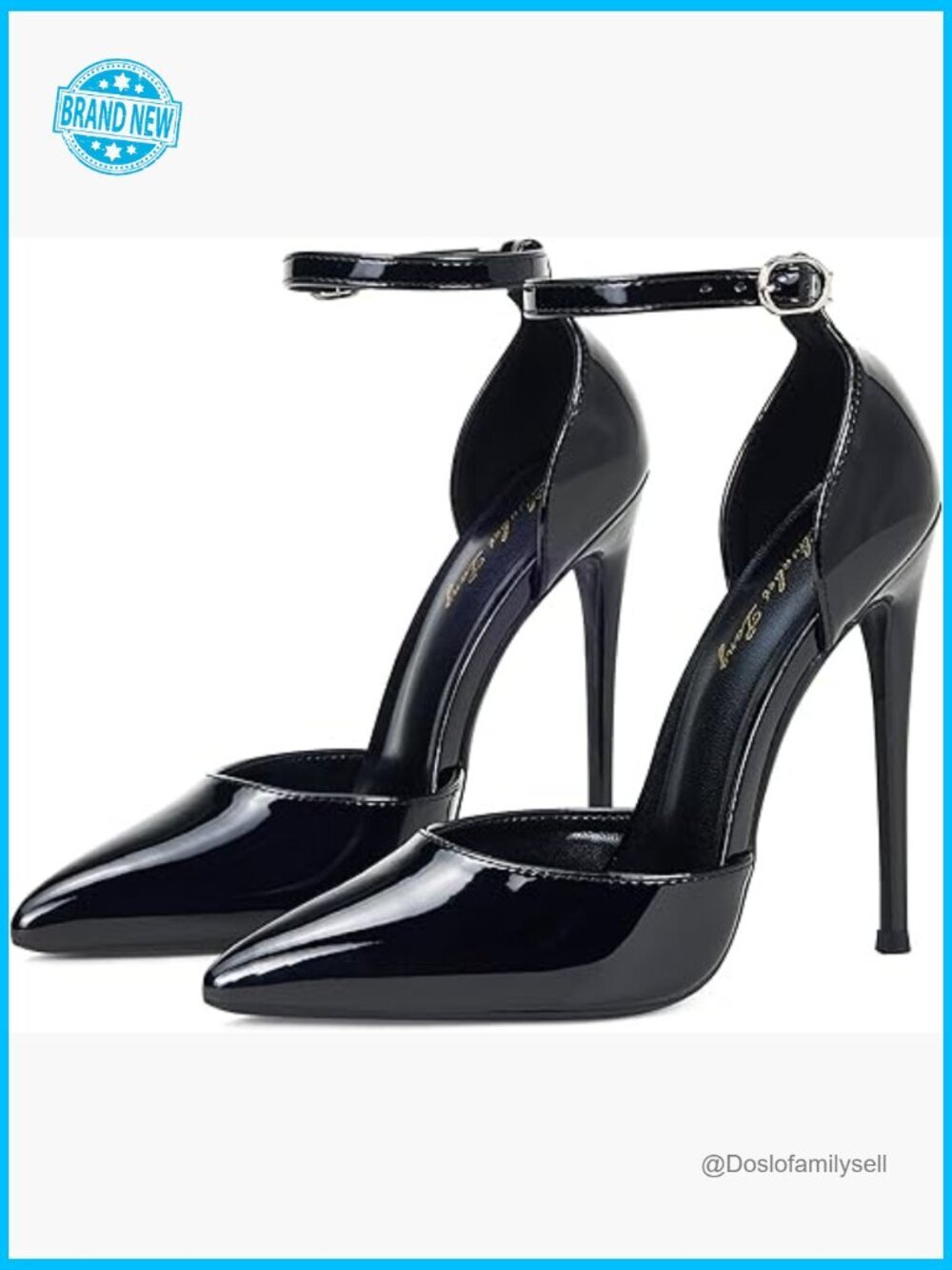 Stiletto Heels Pointed Toe D'Orsay Pump Ankle Strap Party Wedding Dress Shoes